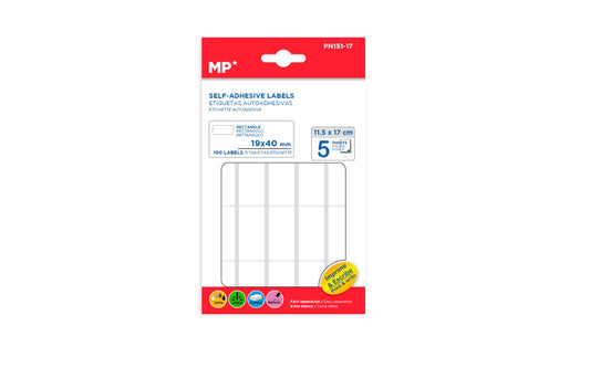 Etiquetas blancas adhesivas 19X40mm 100Uds