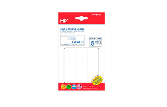 Etiquetas blancas adhesivas 35x82mm 30Uds