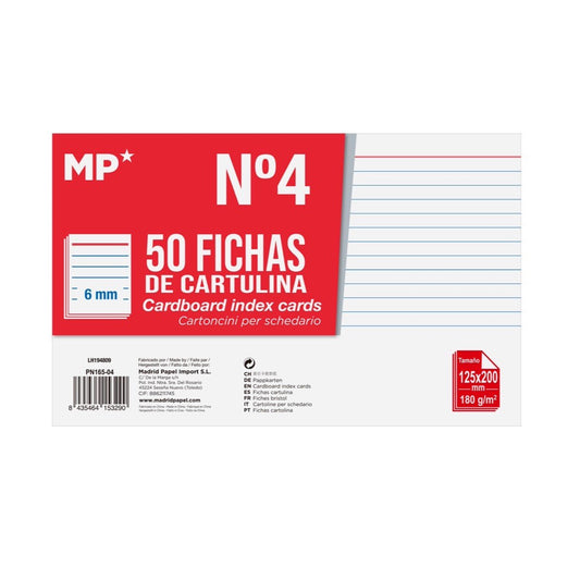 Fichas cartulina rayadas nº4