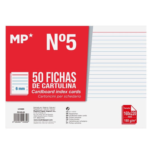 Fichas cartulina rayadas nº5