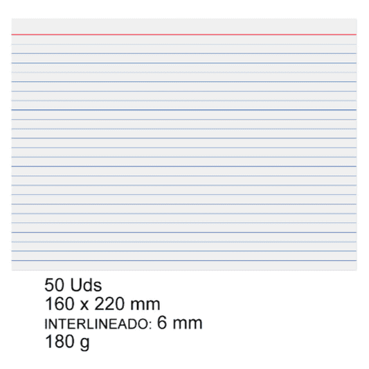 Fichas cartulina rayadas nº5