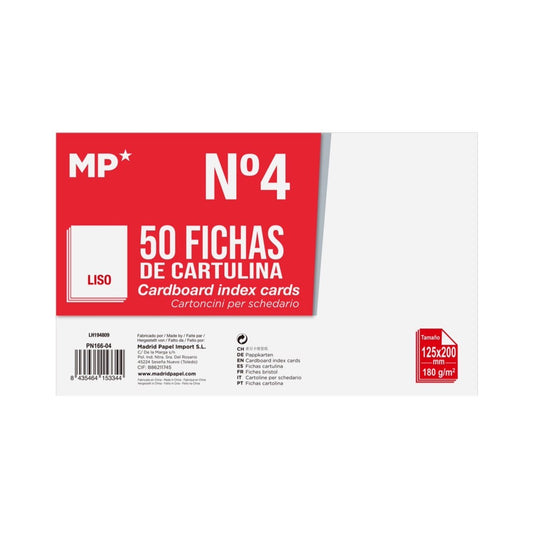 Fichas cartulina lisas nº4