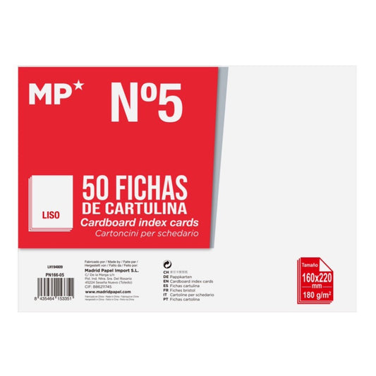 Fichas cartulina lisas nº5