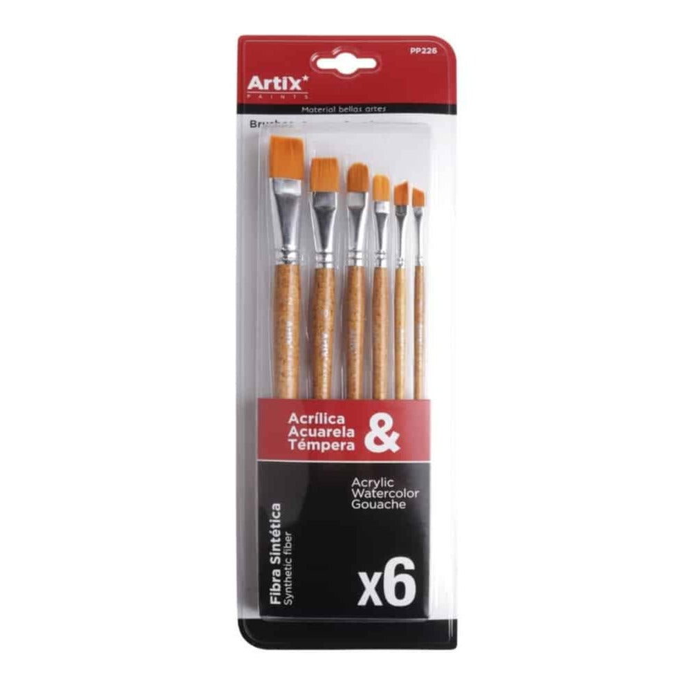 Pinceles planos profesionales 6 Uds