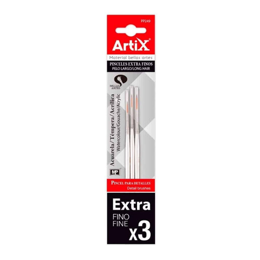 Pincel extra fino largo 3 Uds