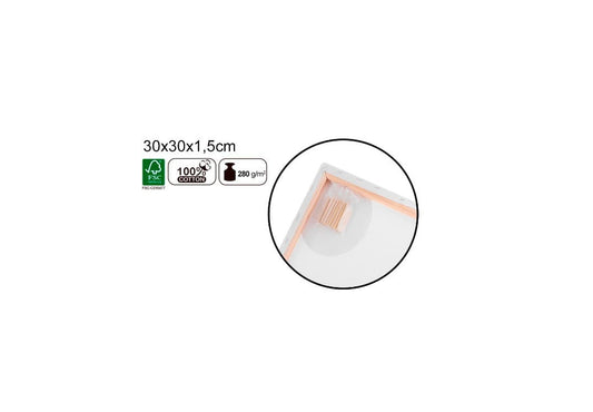 Lienzo para óleo y acrílico 30x30x1,5cm