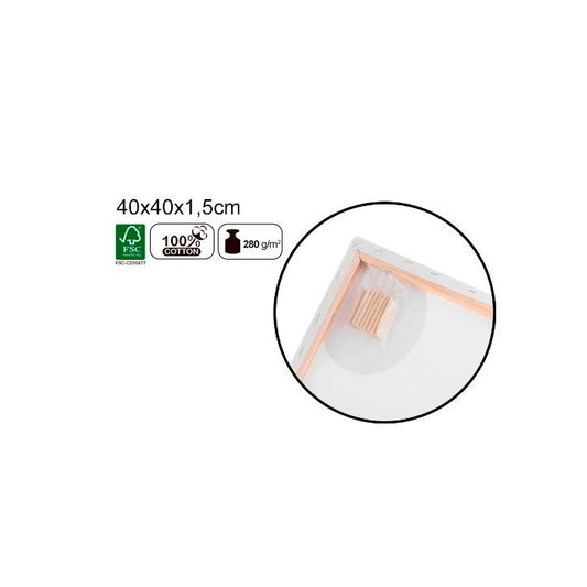 Lienzo para óleo y acrílico 40x40x1,5cm