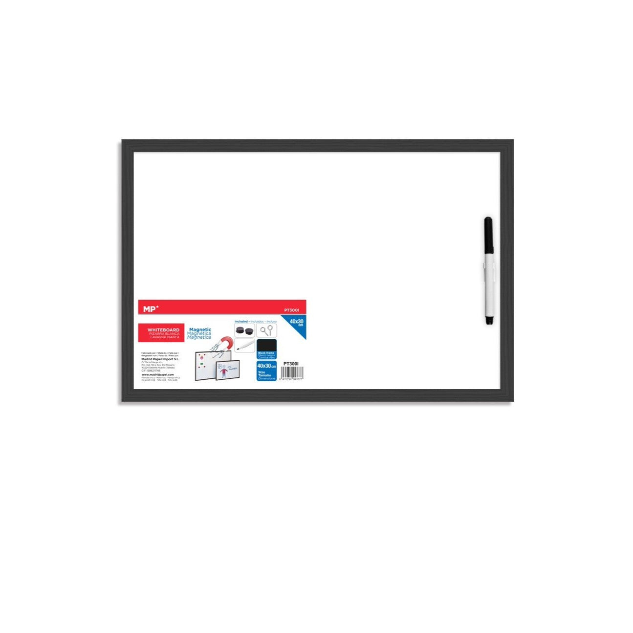 Pizarra  blanca imán 40x30cm