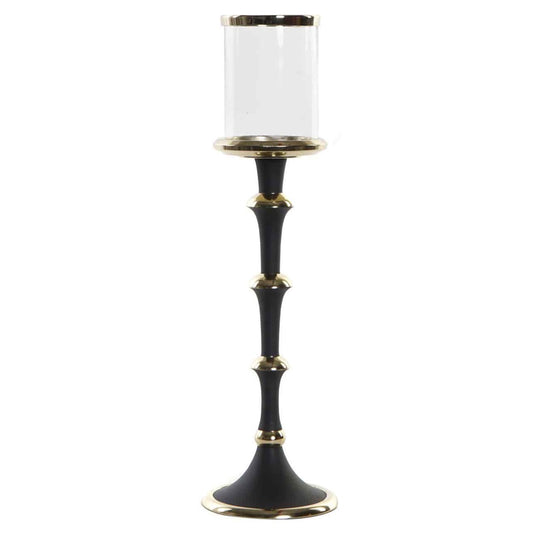 Candelabro aluminio cristal 5x5x40 dorado