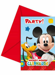 Invitaciones de papel c/sobre Playful Mickey 6 Uds