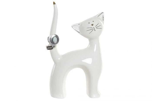 Figura porcelana 13x5x20,8 gato blanco