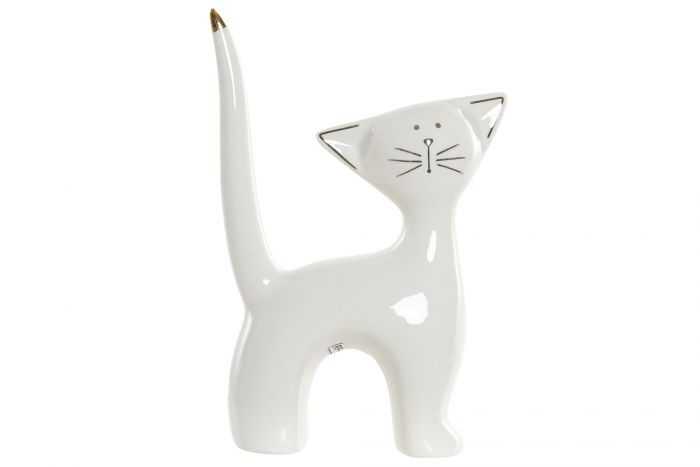 Figura porcelana 10x4x14 gato blanco