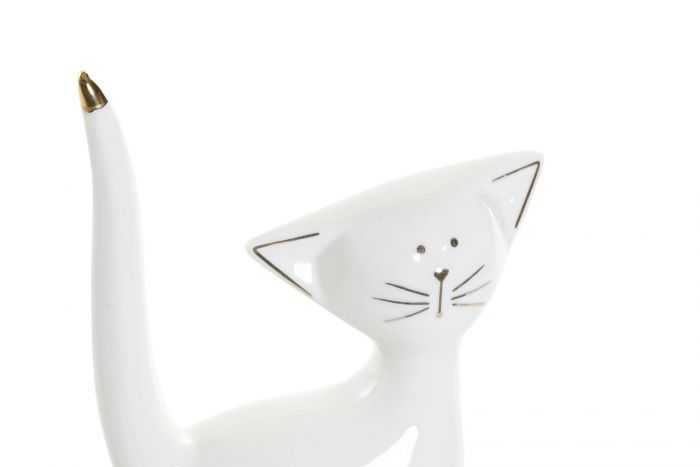 Figura porcelana 10x4x14 gato blanco