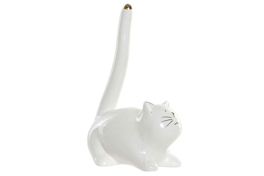 Figura porcelana 10x8x21 gato blanco