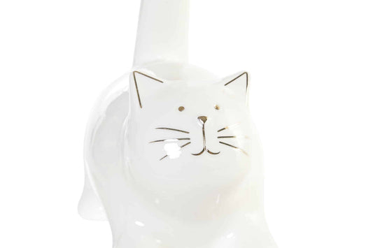 Figura porcelana 10x8x21 gato blanco