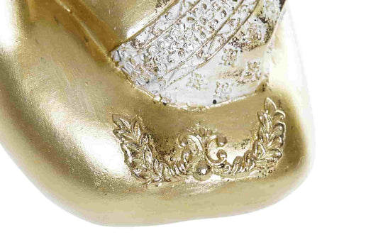 Figura resina 11x7x18 buda mano dorado