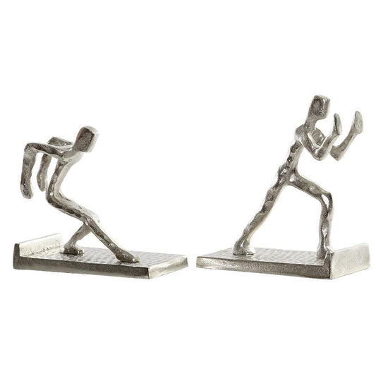 Juego 2 Piezas Sujetalibros de Aluminio Figura Hombre 16 x 8,4 x 15cm