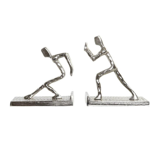 Juego 2 Piezas Sujetalibros de Aluminio Figura Hombre 16 x 8,4 x 15cm