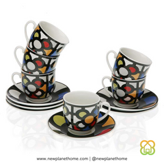 Set 6 tazas de café con platos | Panot Urbana