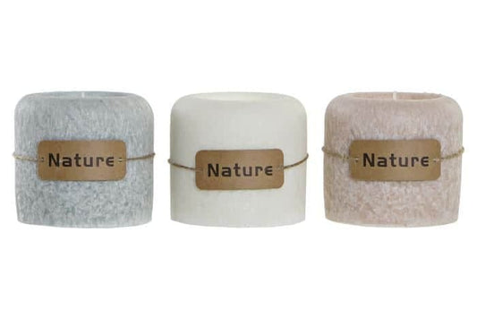 Vela cera 10,3x10,3x9,2 3 surt.