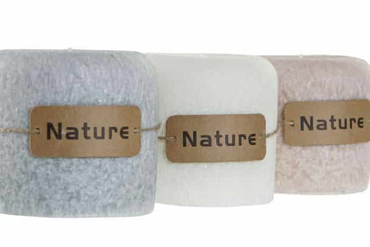 Vela cera 10,3x10,3x9,2 3 surt.