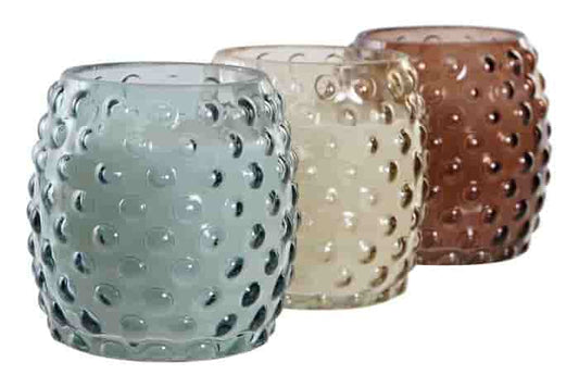 Vela cristal cera 9x9x9,3 3 surt.