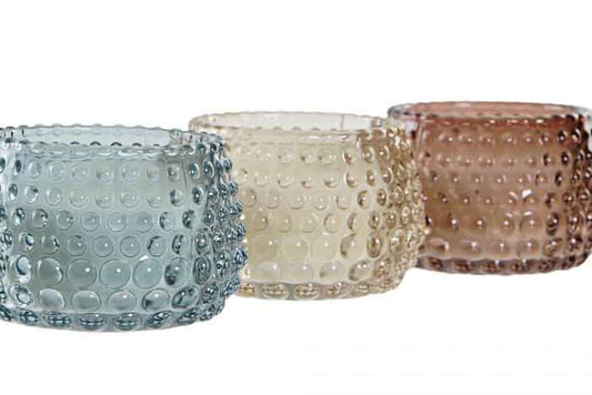 Vela cristal cera 8x8x5,5 3 surt.