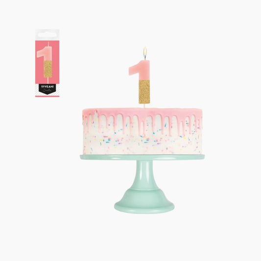 Vela cumpleaños número color pastel - Surtido