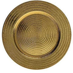 Bajo Plato Efecto Ondas Dorado 33cm