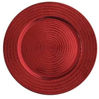 Bajo Plato Efecto Ondas Rojo 33cm