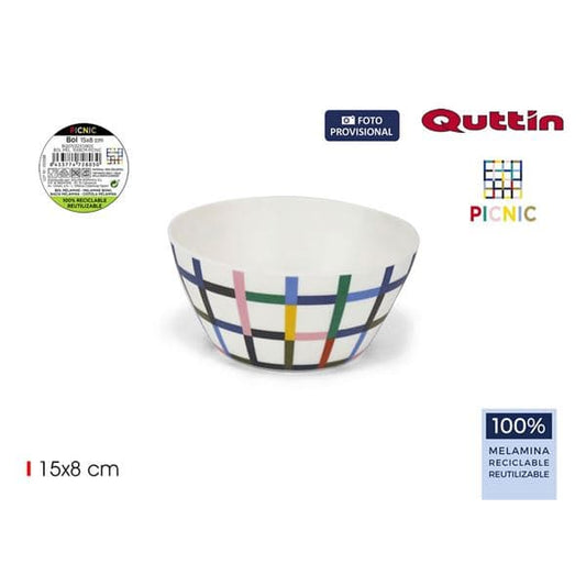 Bol melamina picnic 15x8cm Quttin