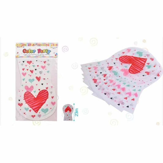 Bolsa caramelo con estampado de corazones 15,5x23cm 8pcs