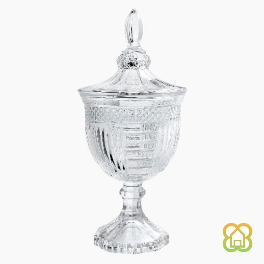 Bombonera de Pie Cristal "Roma" 11.5x11.5x24.5cm