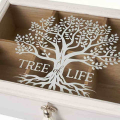 Caja 6 compartimentos "Árbol de la Vida" 24 x 16 x 7 cm
