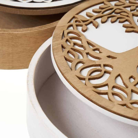 Caja Contrachapada "Árbol de la Vida" 17 x 17 x 5,2 cm