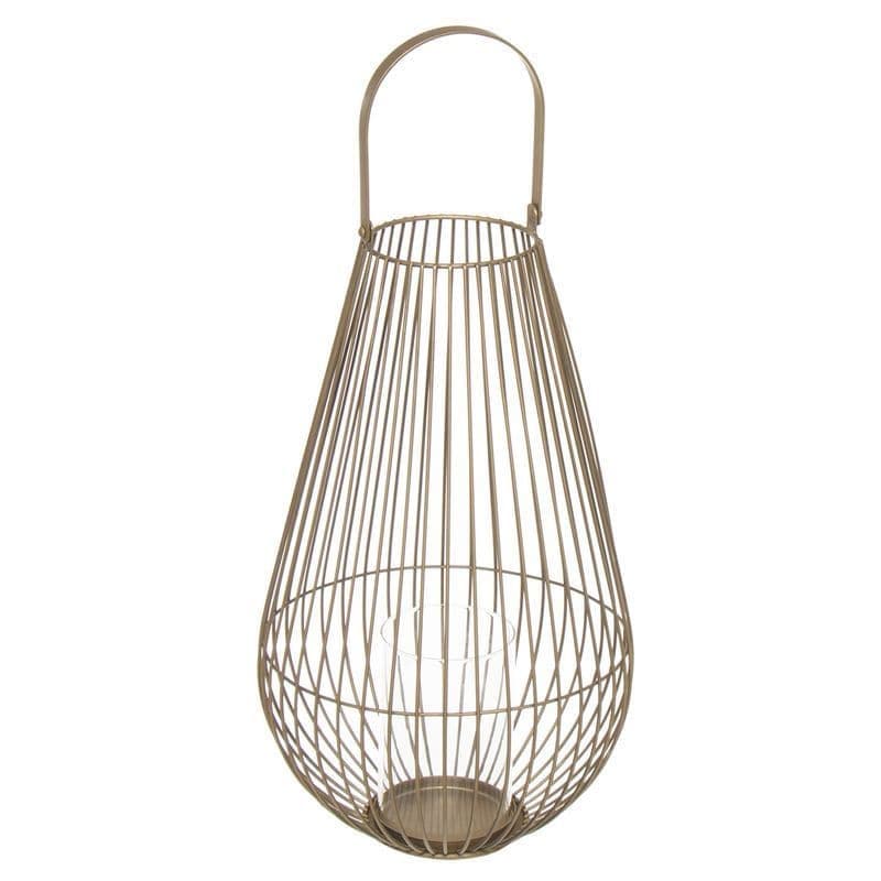 Candel Metal Oro "Ratlles" M 28x28x47 cm