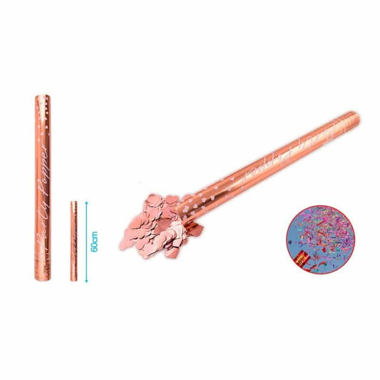 Confeti corazones oro rosa 60cm