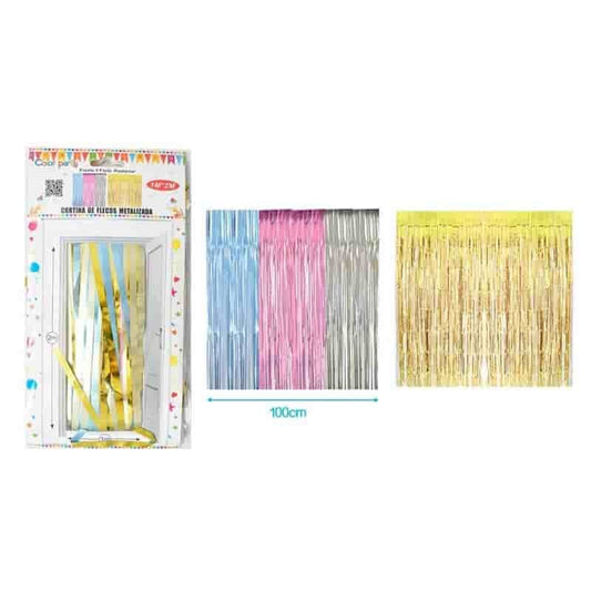 Cortina de flecos multicolores pastel 1x2 M