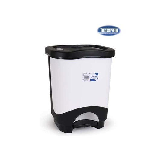 Cubo basura a pedal 18l "idea" negro/blanco