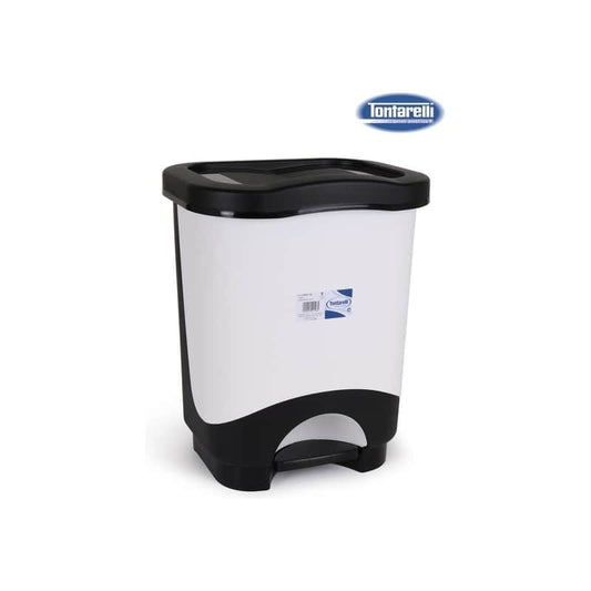 Cubo basura a pedal 24l "idea" negro/blanco
