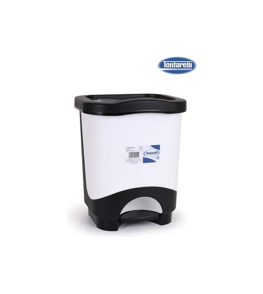 Cubo basura a pedal 8l "idea" negro/blanco