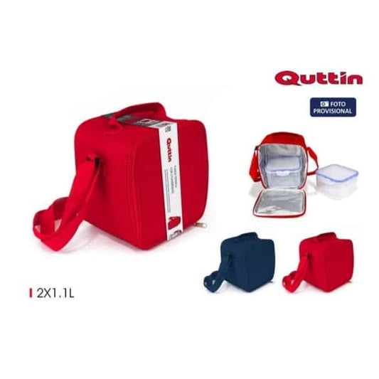 Funda termica c/2 fiambr.cuad. 1.1lt. Quttin