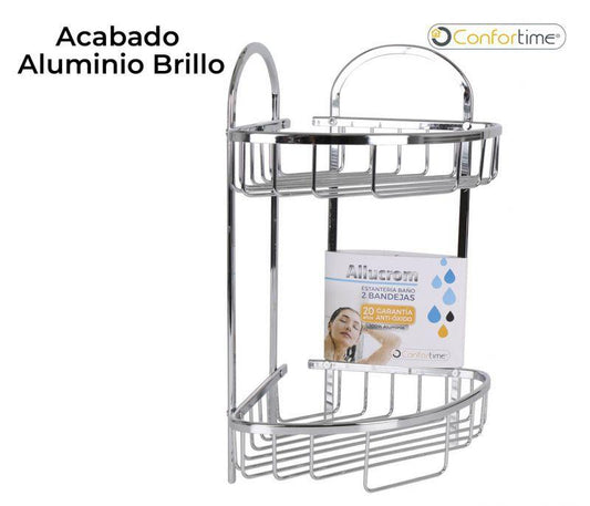 Estanteria Esquina Baño 2 Bandejas Allucrom 42 X 23 X 31 cm