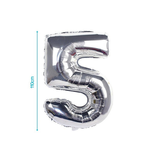 Globo mylar 110cm plata Nº5