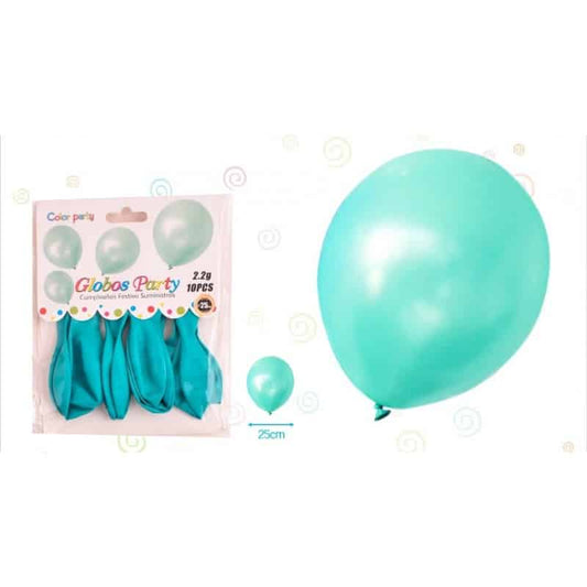 Globos 30 cm verde azul