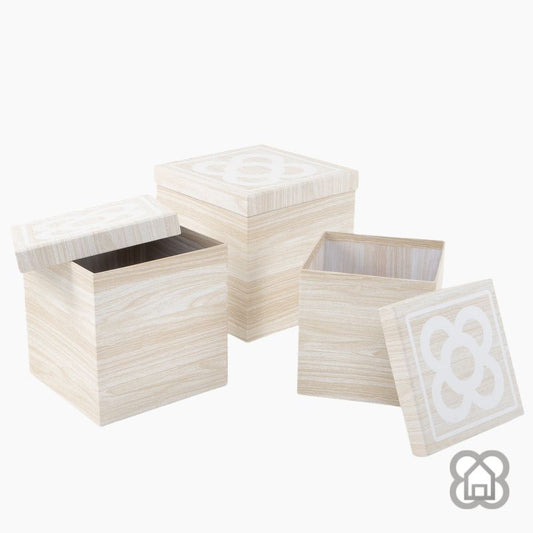 Cajas Cuadradas Panot Nordic Cartón - Set 3