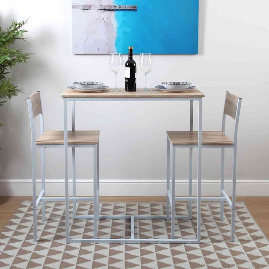 Juego mesa y dos sillas "claro" alto Sena - Precio de fábrica