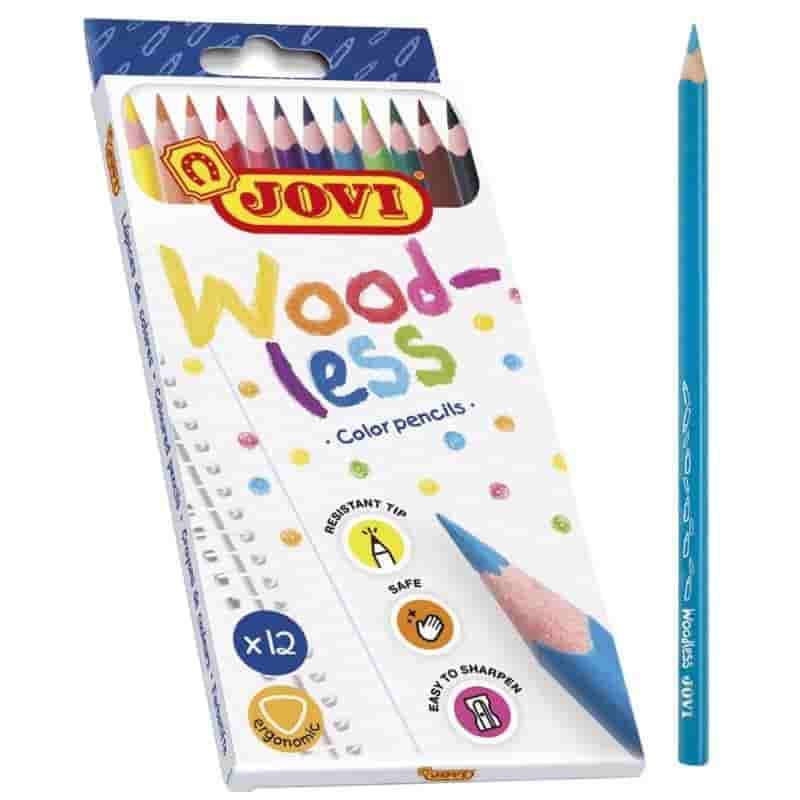 Estuche 12 lápices de colores Jovi sin madera triangulares