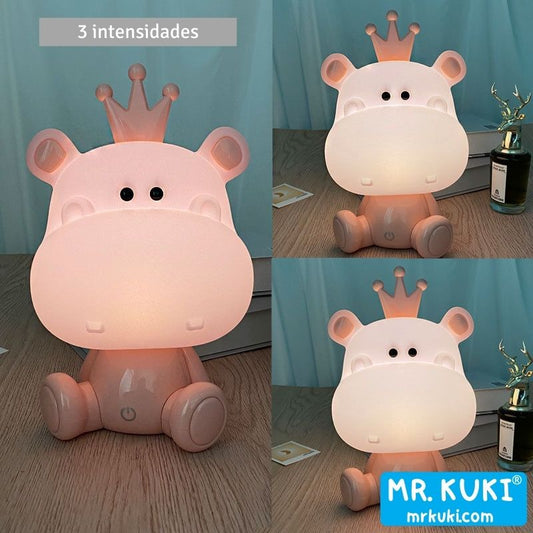 Luz nocturna hipopotamo LED 3W Rosa