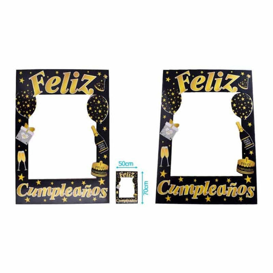 Marco de photocall dorado/negro 50x70cm